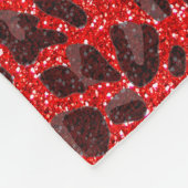 Monogramm Neonroter Glitzer Leopard Fleecedecke (Ecke)