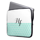 Monogramm Neopren-Notebook-Sieb Hexagon-Muster Laptopschutzhülle (Vorderseite Links)
