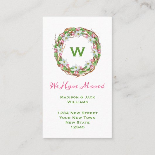 Monogramm neue Adresse | Ankündigung der Beförderu (Vorderseite)