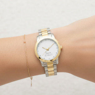 Monogramm Neutral Modern Minimalistisch Elegant Armbanduhr
