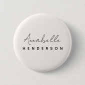 Monogramm Neutral | Modern Minimalistisch Stylisch Button (Vorderseite)