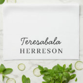 Monogramm Neutral Modern Minimalistisch Stylisch Geschirrtuch (Gefaltet)