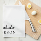 Monogramm Neutral Modern Minimalistisch Stylisch Geschirrtuch (Viertel Falte)