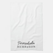 Monogramm Neutral Modern Minimalistisch Stylisch Geschirrtuch (Vertikal)