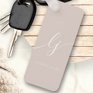 Monogramm Neutral Modernes Minimalistisches Dusty Schlüsselanhänger