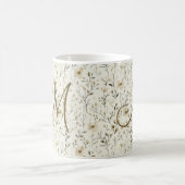Monogramm neutrale Boho-Blumen Wildblumen Blumen Kaffeetasse (Mittel)