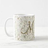 Monogramm neutrale Boho-Blumen Wildblumen Blumen Kaffeetasse (Links)