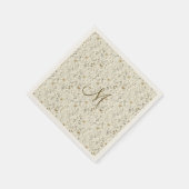 Monogramm neutrale Boho-Blumen Wildblumen Blumen Serviette (Ecke)
