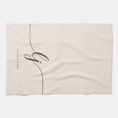 Monogramm neutrale einfache Elegankalligrafie Geschirrtuch (Horizontal)