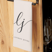 Monogramm neutrale einfache Elegankalligrafie Geschirrtuch