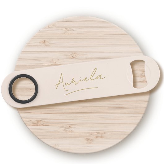 Monogramm neutrale, moderne Blush Pink Gold-Signat Speed Flaschenöffner