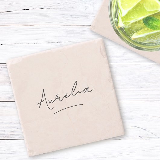 Monogramm neutrale moderne Minimalistisch-Chic-Sig Steinuntersetzer