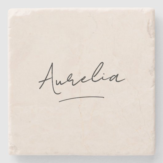 Monogramm neutrale moderne Minimalistisch-Chic-Sig Steinuntersetzer (Vorderseite)