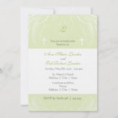 Monogramm neutrale Twins Taufe Einladung (Vorderseite)