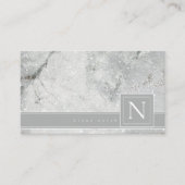 Monogramm neutrales Grau-Std-ID672 B Visitenkarte (Vorderseite)