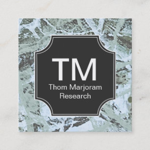 Monogramm neutrales Grün Abstrakt Quadratische Visitenkarte
