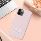 Monogramm Neutrales Minimalistisches modernes Rosa Case-Mate iPhone Hülle