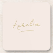 Monogramm neutrales, modernes Minimal-Blush-Gold-S Getränkeuntersetzer (Vorderseite)