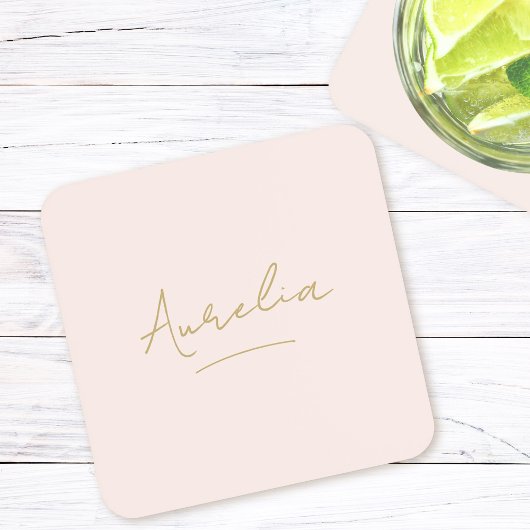 Monogramm neutrales, modernes Minimal-Blush-Gold-S Getränkeuntersetzer