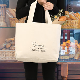 Monogramm neutrales modernes Minimalistisches Eleg Jumbo Stoffbeutel