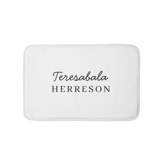 Monogramm neutrales modernes minimalistisches Stil Badematte (Vorderseite)