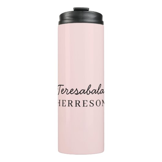 Monogramm neutrales modernes minimalistisches stil thermosbecher (Vorderseite)