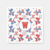 Monogramm Niedlich 4. Juli Ballonhunde Serviette (Vorderseite)