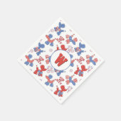 Monogramm Niedlich 4. Juli Ballonhunde Serviette (Ecke)