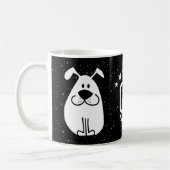 Monogramm Niedlich Doodle Doodle Dog mit Sternen Kaffeetasse (Links)