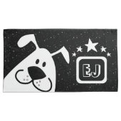 Monogramm Niedlich Doodle Doodle Hund mit Sternen Kissenbezug (Vorderseite-Rechts)