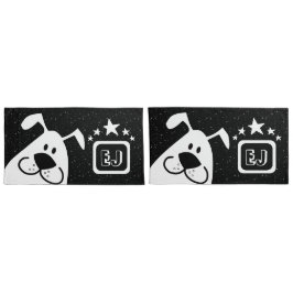 Monogramm Niedlich Doodle Doodle Hund mit Sternen Kissenbezug