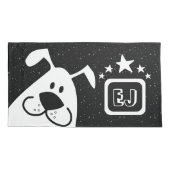 Monogramm Niedlich Doodle Doodle Hund mit Sternen Kissenbezug (Rückseite-Links)