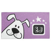 Monogramm Niedlich Doodle Doodle Hund mit Sternen Kissenbezug (Vorderseite-Rechts)