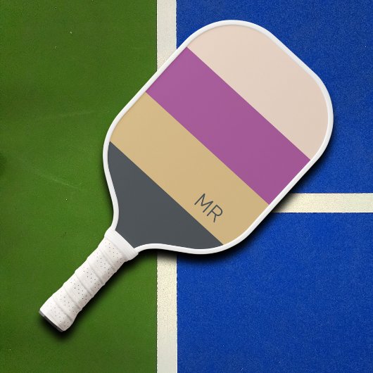 Monogramm niedlich-farbige moderne Initialen Pickleball Schläger