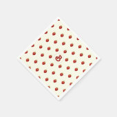 Monogramm niedlich Girly Red White Strawberry Name Serviette (Ecke)