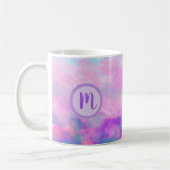Monogramm niedlich rosa Wolken Kaffeetasse (Links)