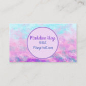 Monogramm niedlich rosa Wolken Visitenkarte (Rückseite)