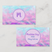 Monogramm niedlich rosa Wolken Visitenkarte (Vorne/Hinten)
