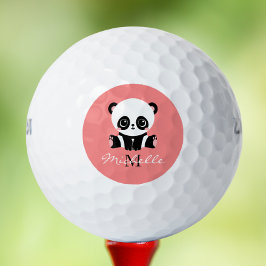 Monogramm Niedlich Sitzen Panda Personalisiert Lac Golfball