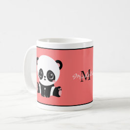 Monogramm Niedlich Sitzen Panda Personalisiert Lac Kaffeetasse