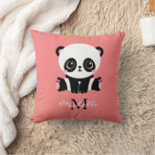 Monogramm Niedlich Sitzen Panda Personalisiert Lac Kissen (Decke)