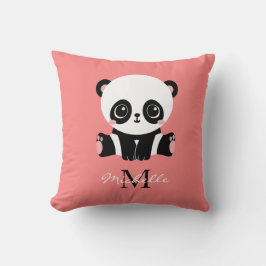 Monogramm Niedlich Sitzen Panda Personalisiert Lac Kissen