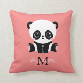 Monogramm Niedlich Sitzen Panda Personalisiert Lac Kissen