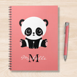 Monogramm Niedlich Sitzen Panda Personalisiert Lac Notizblock