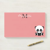 Monogramm Niedlich Sitzen Panda Personalisiert Lac Post-it Klebezettel (Auf Schreibtisch)