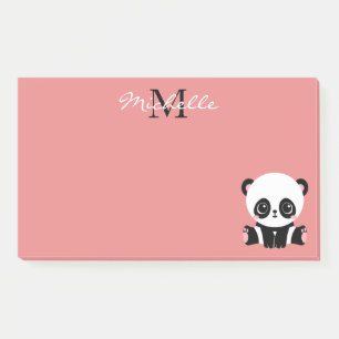 Monogramm Niedlich Sitzen Panda Personalisiert Lac Post-it Klebezettel