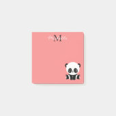 Monogramm Niedlich Sitzen Panda Personalisiert Lac Post-it Klebezettel (Vorderseite)