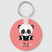 Monogramm Niedlich Sitzen Panda Personalisiert Lac