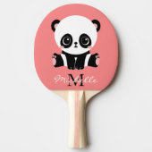 Monogramm Niedlich Sitzen Panda Personalisiert Lac Tischtennis Schläger (Vorderseite)