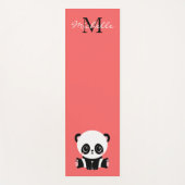 Monogramm Niedlich Sitzen Panda Personalisiert Lac Yogamatte (Vorderseite)